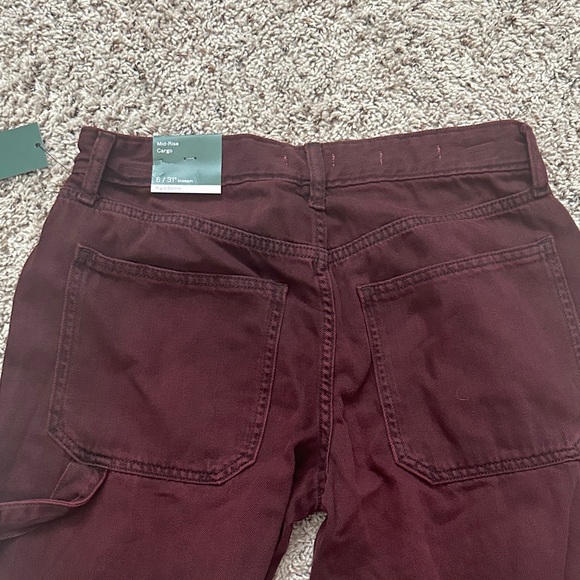 Wild Fable Women's Burgundy Cargo Wide Leg Pants - Picture 6 of 8